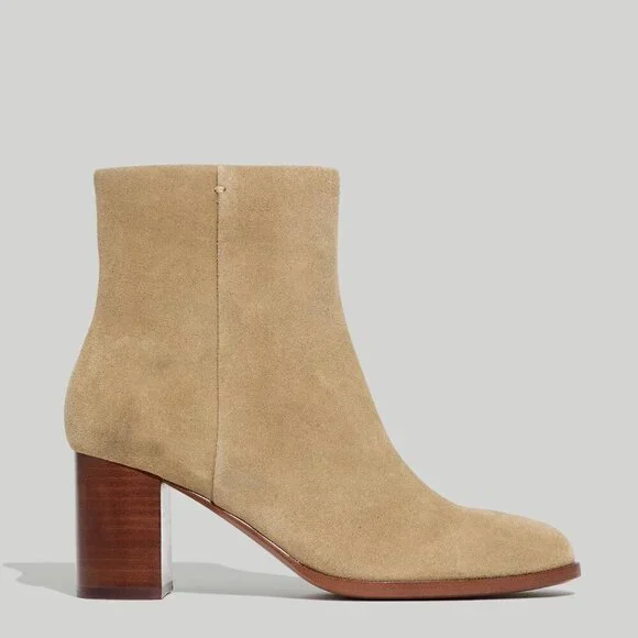 Madewell The Mira Side-Seam Ankle Boots in Suede 6 tan Ankle Boots & Booties